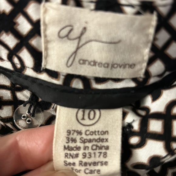 Andrea Jovine Stretch Pant Cropped Geometric Print Women’s 10 - Picture 4 of 4